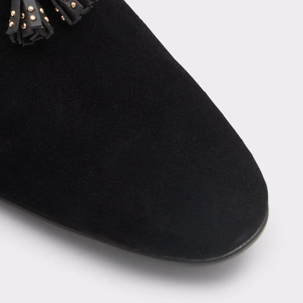 NWOB Aldo Croham Black Suede Tassel Loafer